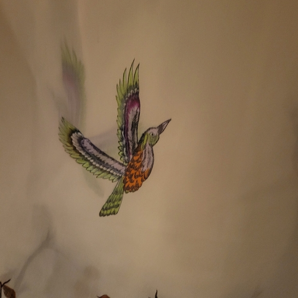 Vintage Colorful Bird Print Fabric - Picture 5 of 11